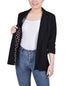 NY Collection Petite 3/4 Rouched Sleeve Crepe Jacket